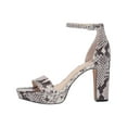 thumbnail image 2 of Vince Camuto Sathina Natural Snake Print High Heeled Platform Ankle Strap Pumps (Natural Snake, 9.5), 2 of 6