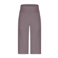thumbnail image 3 of Fnooota Capri Pants for Women 2025, Pleated Elastic Waist Athletic Stretchy Capris with Pockets Rose Gold Size L, 3 of 5