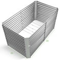 thumbnail image 4 of Land Guard 6x3x3ft Raised Garden Beds Rectangle Outdoor,Easy Assembly Durable Deep Raised Garden Bed,Galvanized Metal Planter Box for Vegetables,Starlight Silver, 4 of 7