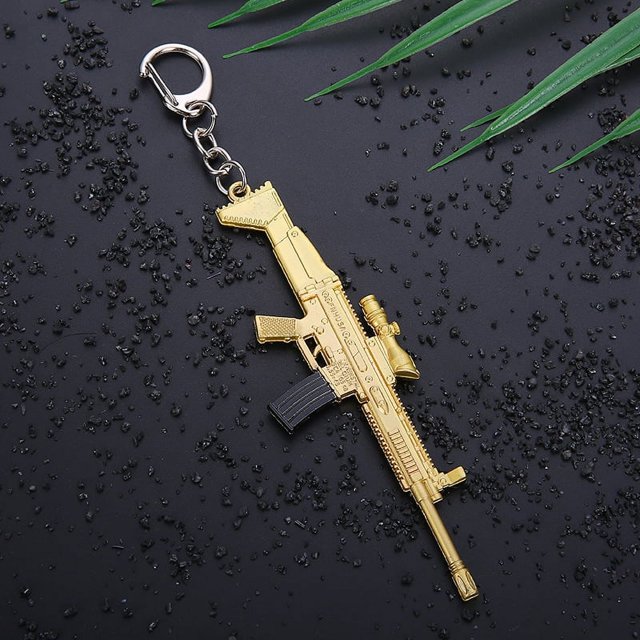 Nuevo juego móvil popular llavero de Supervivencia Jedi awm98K francotirador modelo de metal llavero comer pollo colgante regalos periféricos