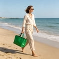 thumbnail image 3 of Feledorashia Reusable Grocery Shopping Bag, Heavy Duty Tote Bag, Large Plastic Woven Storage Bag for Beach Travel Moving Laundry, Waterproof Washable Durable Material with Reinforced Handles, 3 of 6
