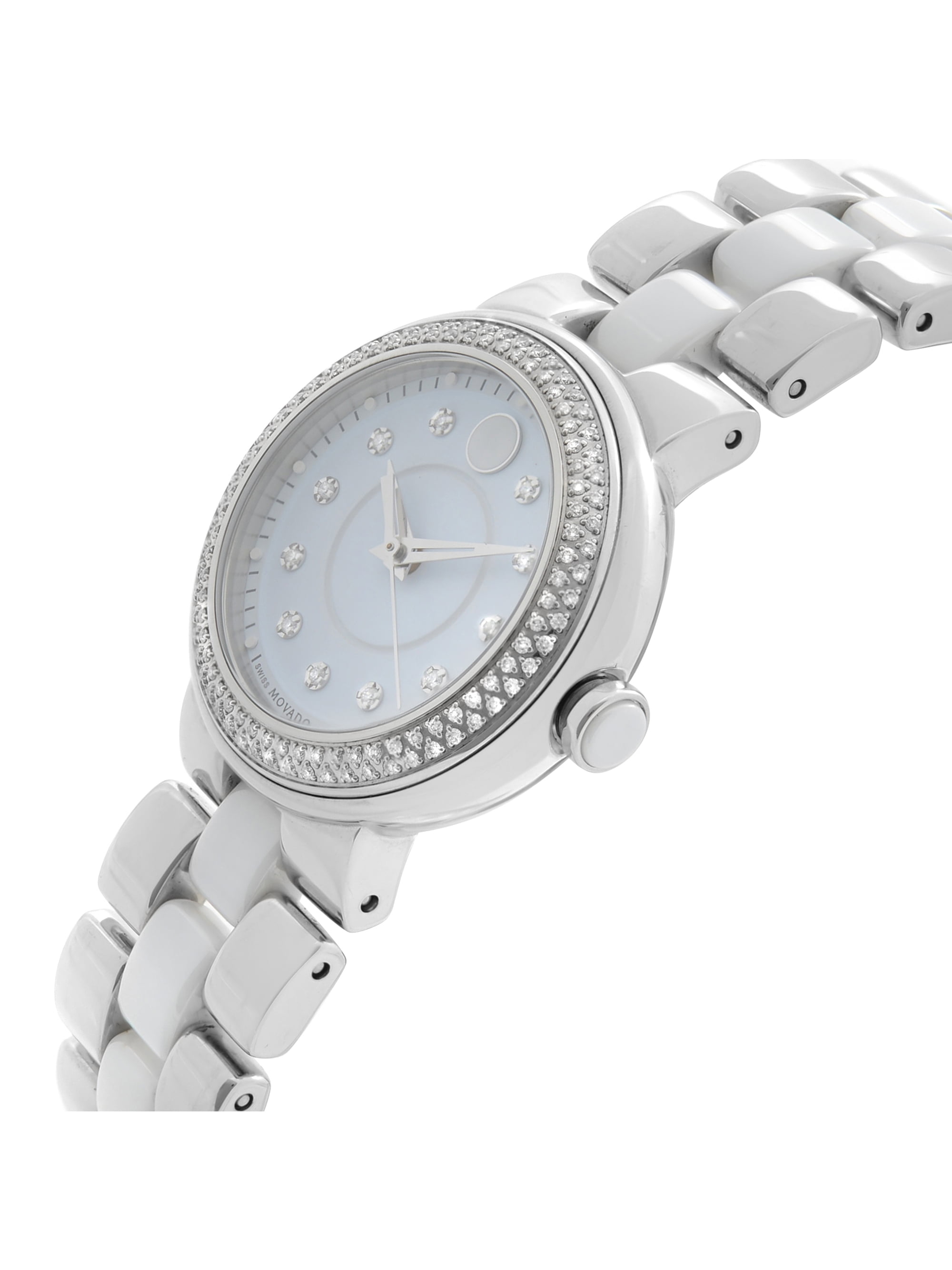 Movado white 2025 ceramic diamond watch