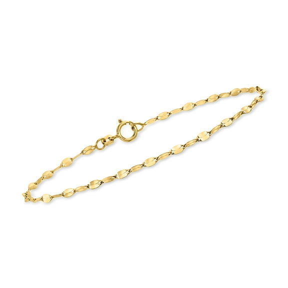 Pure Collection by Ross-Simons Italian 2.25mm 14kt Yellow Gold Lumachina-Chain Bracelet, Women's, Adult