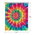 thumbnail image 5 of Colorful Rainbow Tie Dye Spiral Pattern Shower Curtain 72"x84" ,Bathroom Decorative Shower Curtains Set with 12 Hooks,Modern Waterproof Washable Shower Curtain, 5 of 6