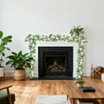thumbnail image 4 of 2 Pack Artificial Eucalyptus Leaves Camellia Flower Garland Greenery for Wedding Table, Backdrope, Party Centerpiece Room Decor (Champagne), 4 of 5