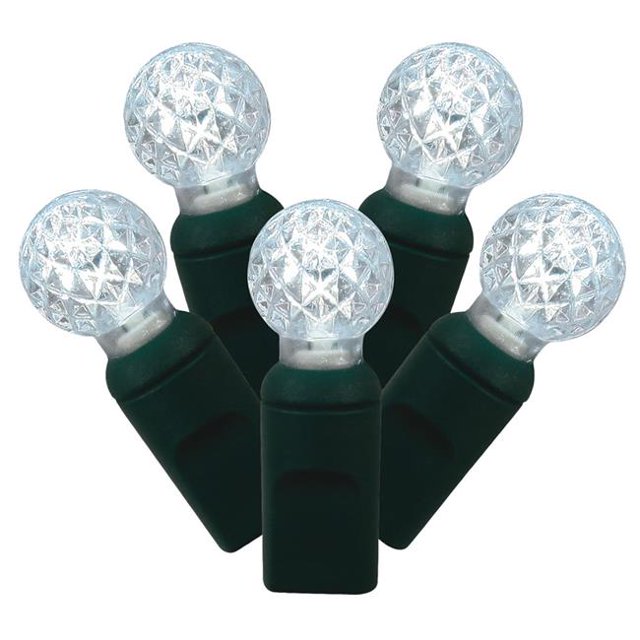 LED Green Wire G12 End Connecting 4 in. Spacing 34 ft. Long Light Set with Pure White Lights