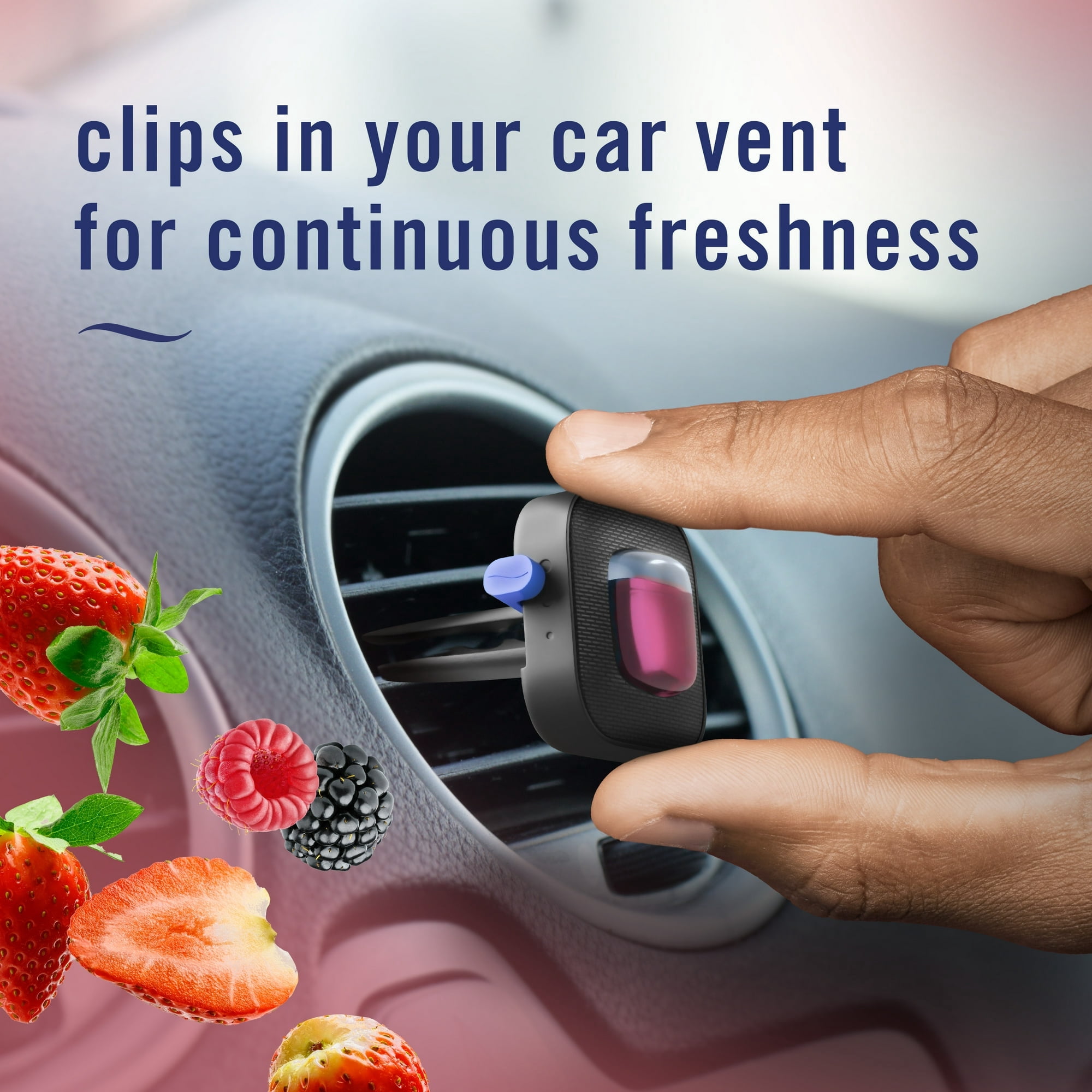 (  4 Pack ) Febreze Car Air Freshener, Odor-Fighting Car Vent Clip, Berry & Bramble, 2 Countt