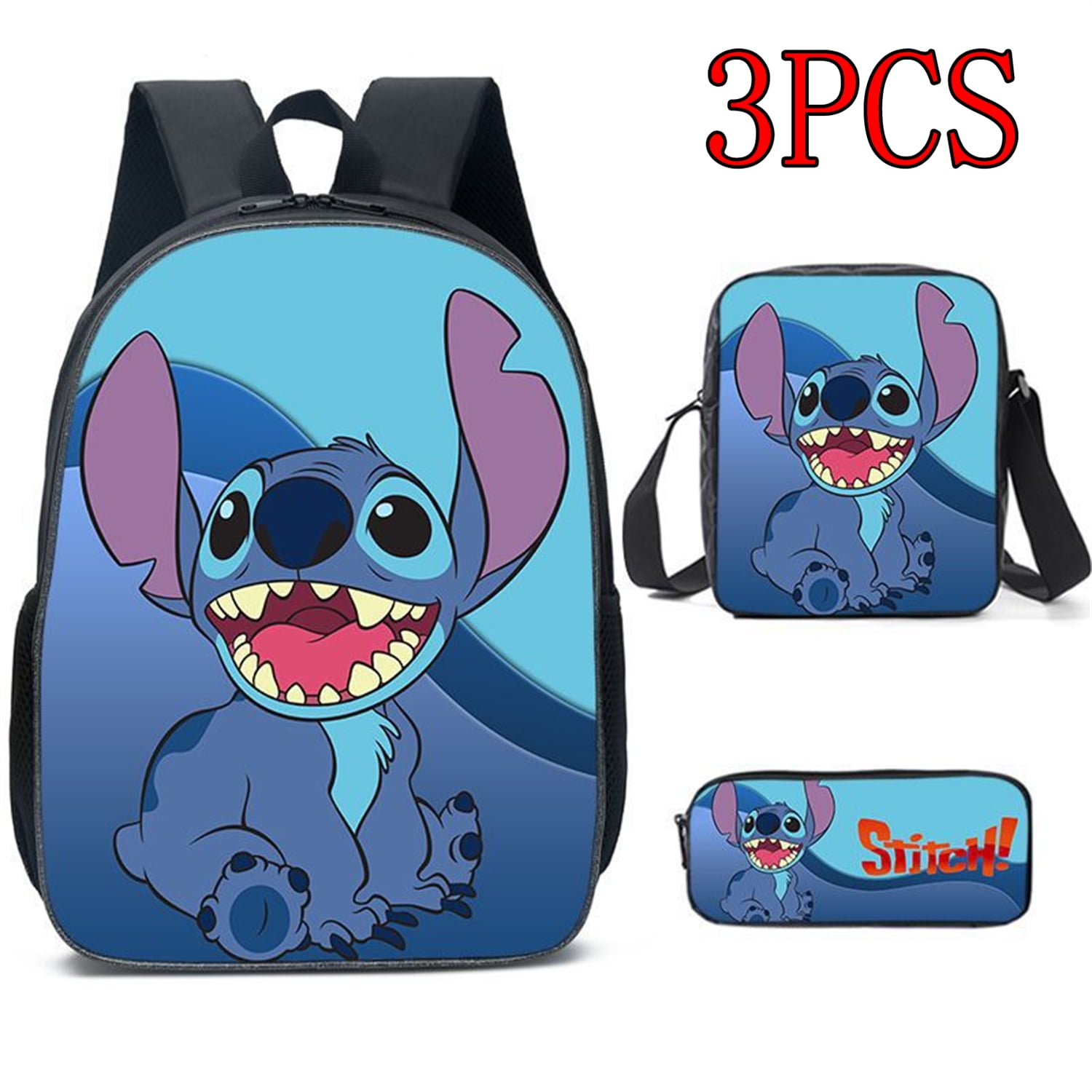 New 3pcs Stitch Backpack Pen Case Lunch Bags Anime School Bags For Boys  Girls Gift Capacity Laptop School Mochilas