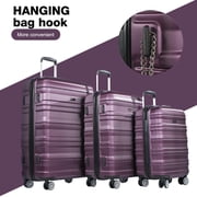 Tripcomp Hardside Luggage Set 3-Piece Set(21/25/29) Lightweight Suitcase 4-Wheeled Suitcase Set(Dark Purple)