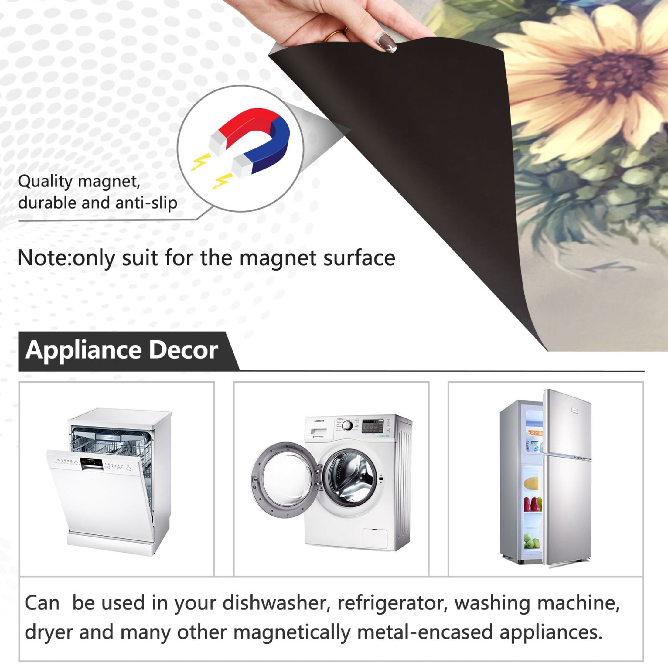 Dishwasher Magnetic Sticker 23x26 Inch Refrigerator Magnetic Sticker Washing Machine Magnetic Sticker Kitchen Panel Magnetic Sticker Home Decor Adorable Elephant