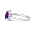 thumbnail image 4 of 14k White Gold Pear Amethyst And Diamond Ring, 4 of 6