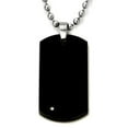 thumbnail image 1 of Titanium Kay Black Tungsten Diamond Engravable Dog Tag Pendant with 22" Bead Chain, 1 of 4