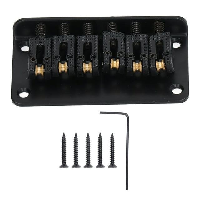 Hardtail Saddle Bridge, Easy Installation 78mm 6 String Electric Guitar Bridge Improve Sound Quality For Replacement Silver,Black