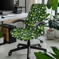 thumbnail image 2 of SCRAWLGOD St. Patrick's Day Breathable Office Chair Covers Easy to Install Stain Resistant Desk Rotating Chair Slipcovers Anti-Dust Chair Protector, Four Leaf Clover Beer Rainbow Green, L, 2 of 7