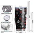 thumbnail image 6 of 20 Oz Paw Prints and Bones Coffee Tumbler Double Wall Insulated Stainless Steel Water Bottle | Metal Reusable Thermoses Flask with Cup Cap | Leak & Sweat Proof with Anti-Dust Lid, 6 of 7