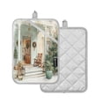 thumbnail image 2 of 2 Pack Pot Holders for Kitchen Heat Resistant Hot Pads Sets for Cooking Baking Charming Christmas Doorway, 2 of 7