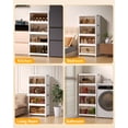 thumbnail image 2 of Asnews 4 Tier Stackable Storage Bins with Lids & Magnetic Doors, 55 QT Foldable Storage Cabinet with Wheels, Transparent Plastic Storages Drawers for Bedrooms, Living Rooms, and Studies, 2 of 7