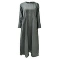 thumbnail image 4 of Clearance! Hontri Dresses for Women 2024 Women's Muslim Abaya Dress Prayer Dress Full Length Kaftan with Hijab Dubai Maxi Dress Womens Dresses Grey,S, 4 of 5