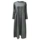 thumbnail image 4 of Vestido de manga larga Prolriy para mujer, vestido musulmán Abaya, vestido de oración, caftán largo con hiyab, vestido maxi de Dubái, vestidos de mujer, gris S, 4 of 5
