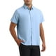thumbnail image 4 of CAMISAS DE VESTIR PARA HOMBRE SÓLIDAS CORTAS DE ALGODÓN AJUSTE REGULAR CON BOTONES CAMISA OXFORD FORMAL S AZUL, 4 of 4