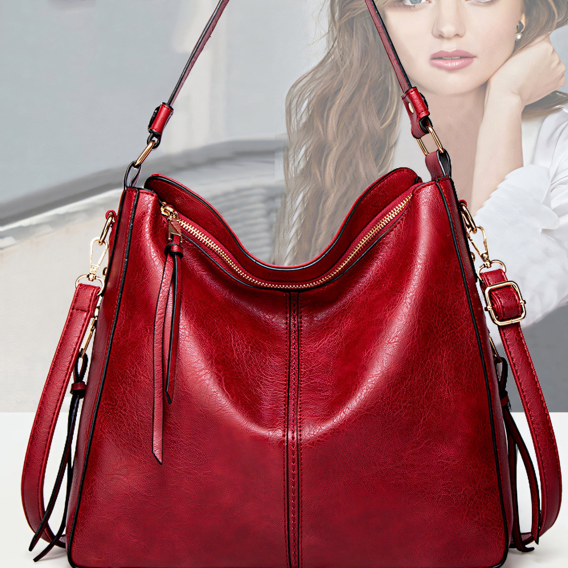 GASTROPOD 2026 New Crossbody Bags for Women,Zippered Side Compartment Leather Purse,High-Density Metal Hook Crossbody Tote Bags for Women,Black for Daily Use, Work, Travel, Casual Outings, Shopping