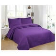 thumbnail image 2 of 2pc Modern Contemporary Soft Comfy Bedroom Bedspread Quilt Set (Purple, ), 2 of 2