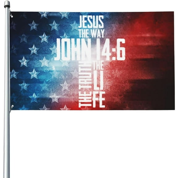 3x5 Ft Christian Bible Verse Jesus The Way John 146 Flag House Flag Garden flag Garden Banner Tapestry outdoor banners Yard flag