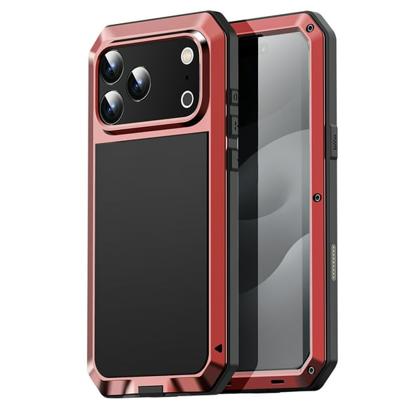 AICase For iPhone 17 Pro Max/iPhone  Air /iPhone 17 Pro/iPhone 17 Shockproof Aluminum Metal Case Heavy Duty Shockproof Tough Rugged Case with Built-in Glass Screen Protector 360 Full Body DustProof