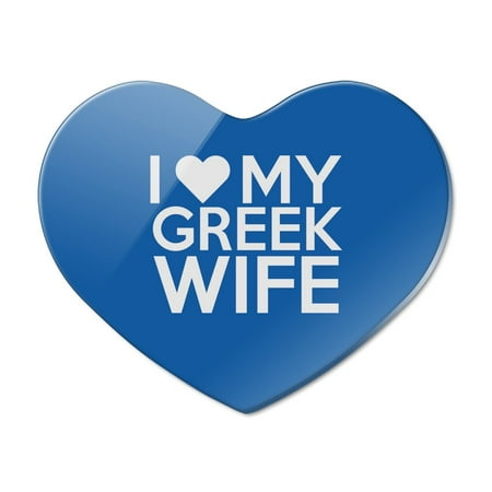 

I Love My Greek Wife Heart Acrylic Fridge Refrigerator Magnet