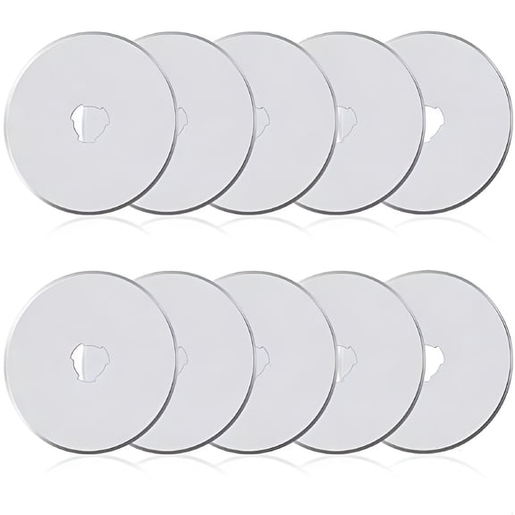 FACEGA 10Pcs 45mm Rotary Cutter Blades,Rotary Cutter Replacement Blades with Plastic Blade Storage Case,Replacement for Quilting Fabric,Paper,Leather