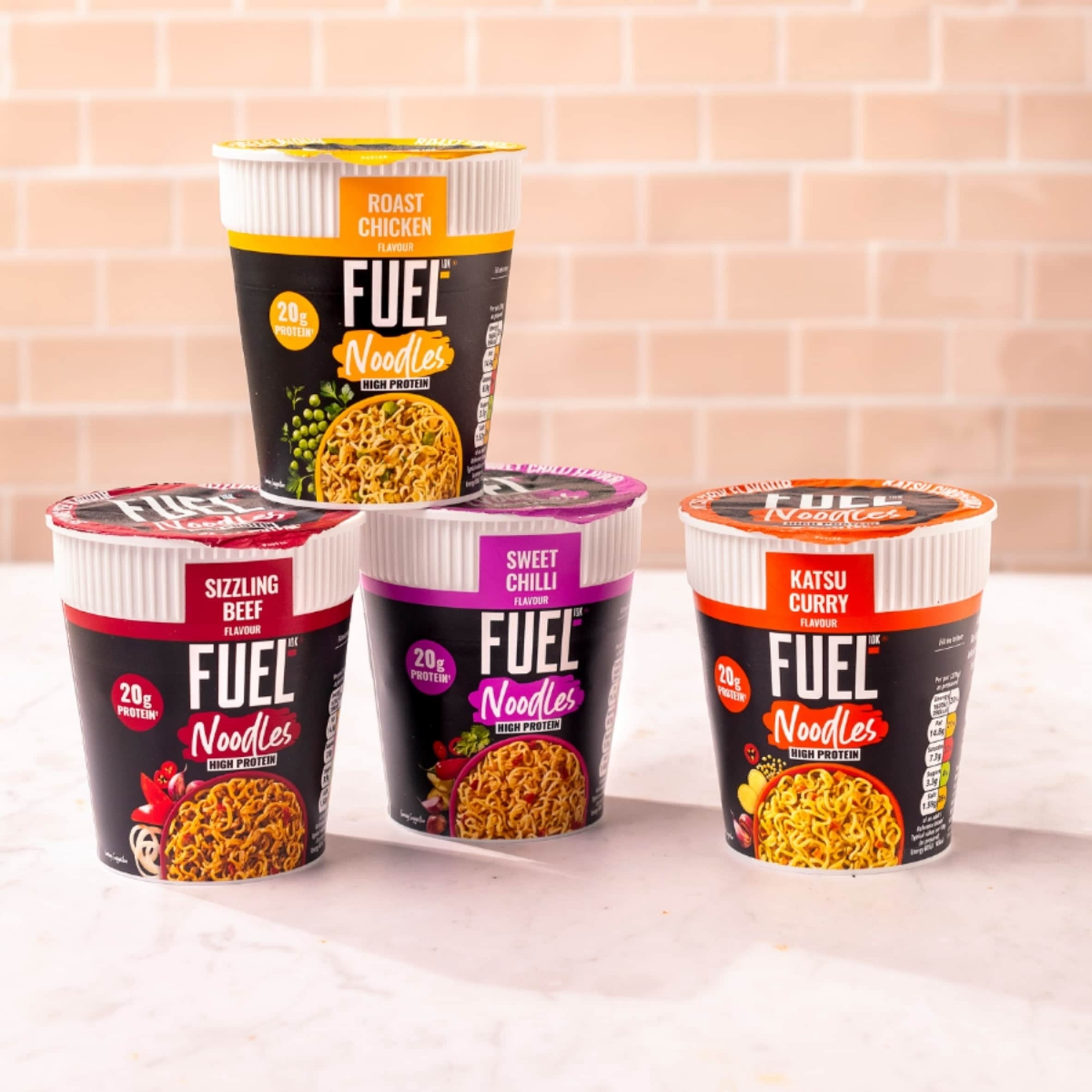 FUEL10K High Protein Roast Chicken Instant Noodles Snack Pot 87g, Imported from Britain