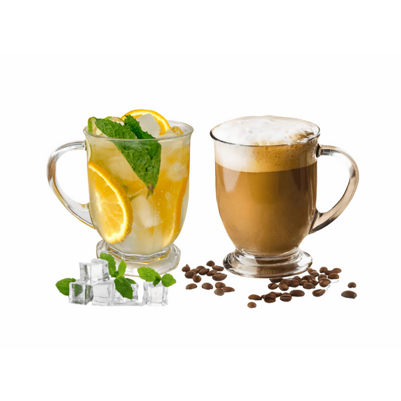 2 Pack Clear Drinking Glasses Set ,500ML Glass Coffee Mugs with Heavy Base,Glass Cup Drinkware for Beverage,Juice,Latte Cups, Cocktails, Wine, Beer,Espresso Coffee,Tea