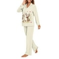 thumbnail image 3 of FOR U DESIGNS Butterfly Cat Button Pajamas for Womens Button Down Pajama Sets 2 Piece Size 4XL Long Sleeve Pj Pants Set Sleepwear Long V-neck Tops Nightwear for Women, 3 of 7