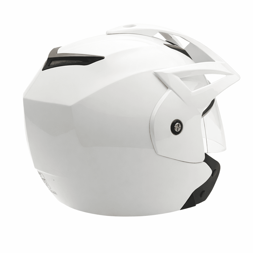 MMG Motorcycle Scooter Street Open Face Helmet DOT - Flip Up Shield - Gloss White (X-Large) Model 20