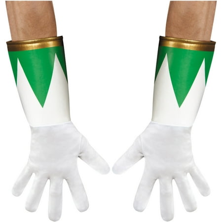 Adults Green Mighty Morphin Power Ranger Gloves Costume Accessory
