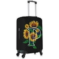 thumbnail image 4 of Sunflower Initial Name P Black Luggage Cover Elastic Washable Stretch Suitcase Protector Anti-Scratch Travel Suitcase Cover for Kid and Adult XL (Fit 29-32 inch suitcase), 4 of 6