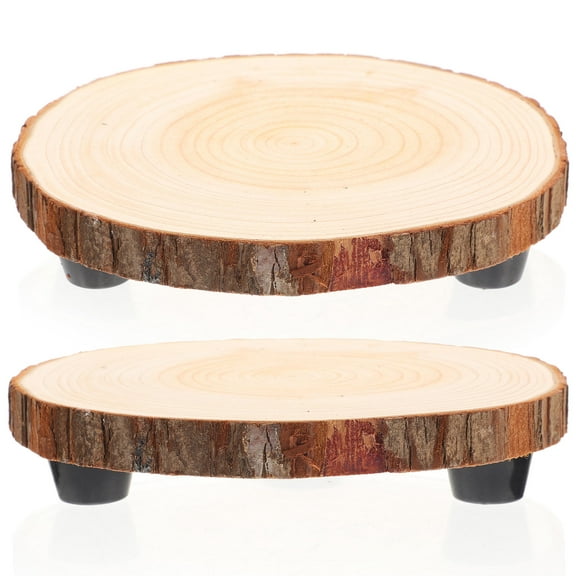 Amosfun Stable 3-Legged Wooden Planter Base with PP for Indoor Decor 2Pcs