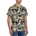 thumbnail image 2 of Bixox Men's Black Palm Leaves Printed Short Sleeve Skinny Athletic T-Shirt, 2 of 6