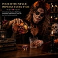 thumbnail image 4 of Halloween Skull Decanter Bottle, Hand Painted Borosilicate Glass with Gift Box, Day of the Dead Bar Decor（Notice Real Photo）, 4 of 20