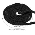 thumbnail image 2 of Uxcell Natural Twisted Cotton Rope 3 Strand Thick Cotton Rope Tug 0.79" x 98.43ft Black, 2 of 4