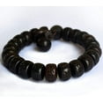 thumbnail image 4 of Wooden Beads Bracelet Lightning Struck Jujube Wood Black Bead Engraved with Sanskrit Words Mala Prayer Feng Shui Lucky For Women Men, 4 of 11