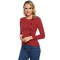 thumbnail image 4 of Purcoar Women's Button Down V-Neck Soft Knit Sweater Cardigan, 4 of 9