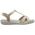 thumbnail image 6 of Grasshoppers Women's Rose Flat Sandal, Stone/White Stripe, 8 W US, 6 of 8