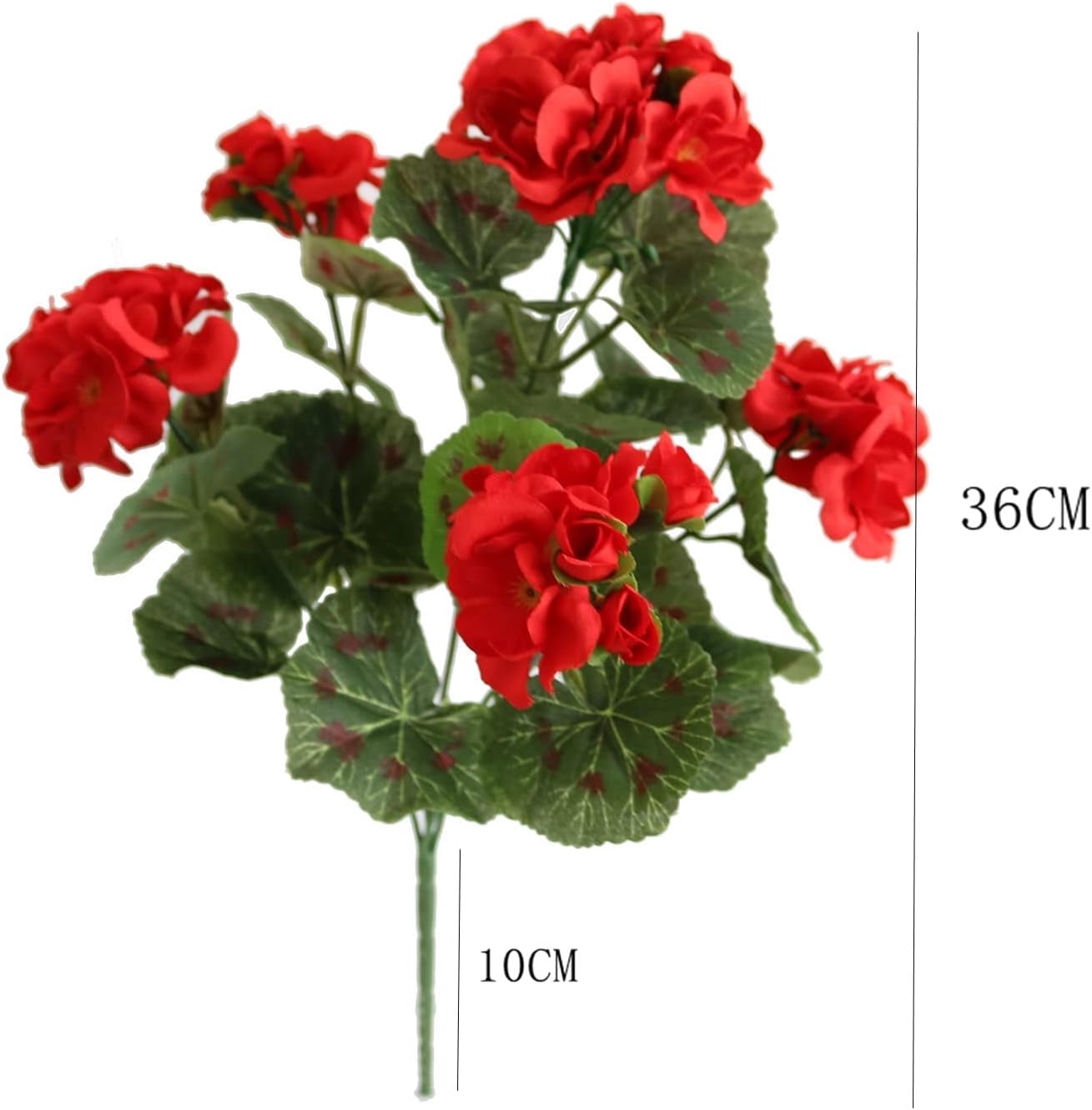 Artificial Flowers Geranium Bush Begonia Silk Flowers for Outdoor Indoor Artificial Plant Flowers for Patio Lawn Garden Decor (4PCS Red)