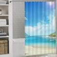 thumbnail image 3 of Palms Ocean Tropical Beach Shower Curtain for Bathroom Bath Curtain Polyester Fabric Waterproof Bathroom Curtain with 12 Hooks, 3 of 7