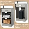 thumbnail image 4 of Ktaxon Gaming Desk with Keybroad Tray&Drawers, Computer Desk with Desktop Storage Rack& Adjustable Shelf Cabinet for Home Office, Gray, 4 of 9