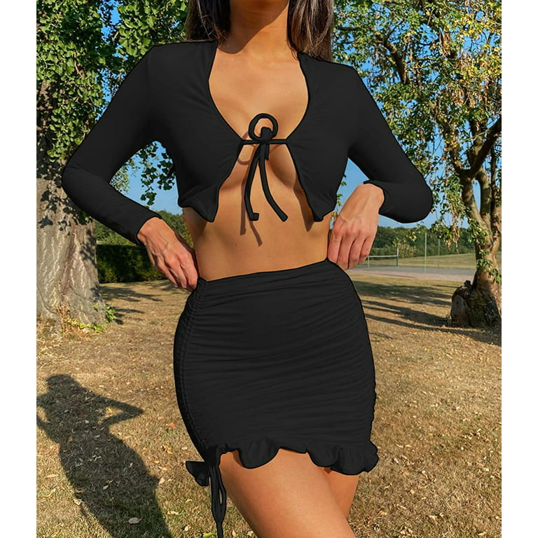 DanceeMangoos Y2k Aesthetic Skirt Sets Women 2 Piece Outfits Crop Top and  Skirt Set for Women Y2k Sets 2 Piece Outfit 