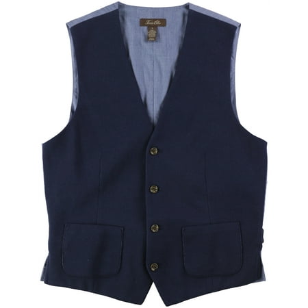 Tasso Elba Mens Colorblocked Four Button Vest, Blue, Small | Walmart Canada