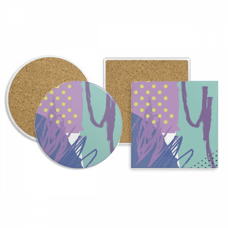 

Happy s Art Pattern Coaster Cup Mug Holder Absorbent Stone Cork Base Set
