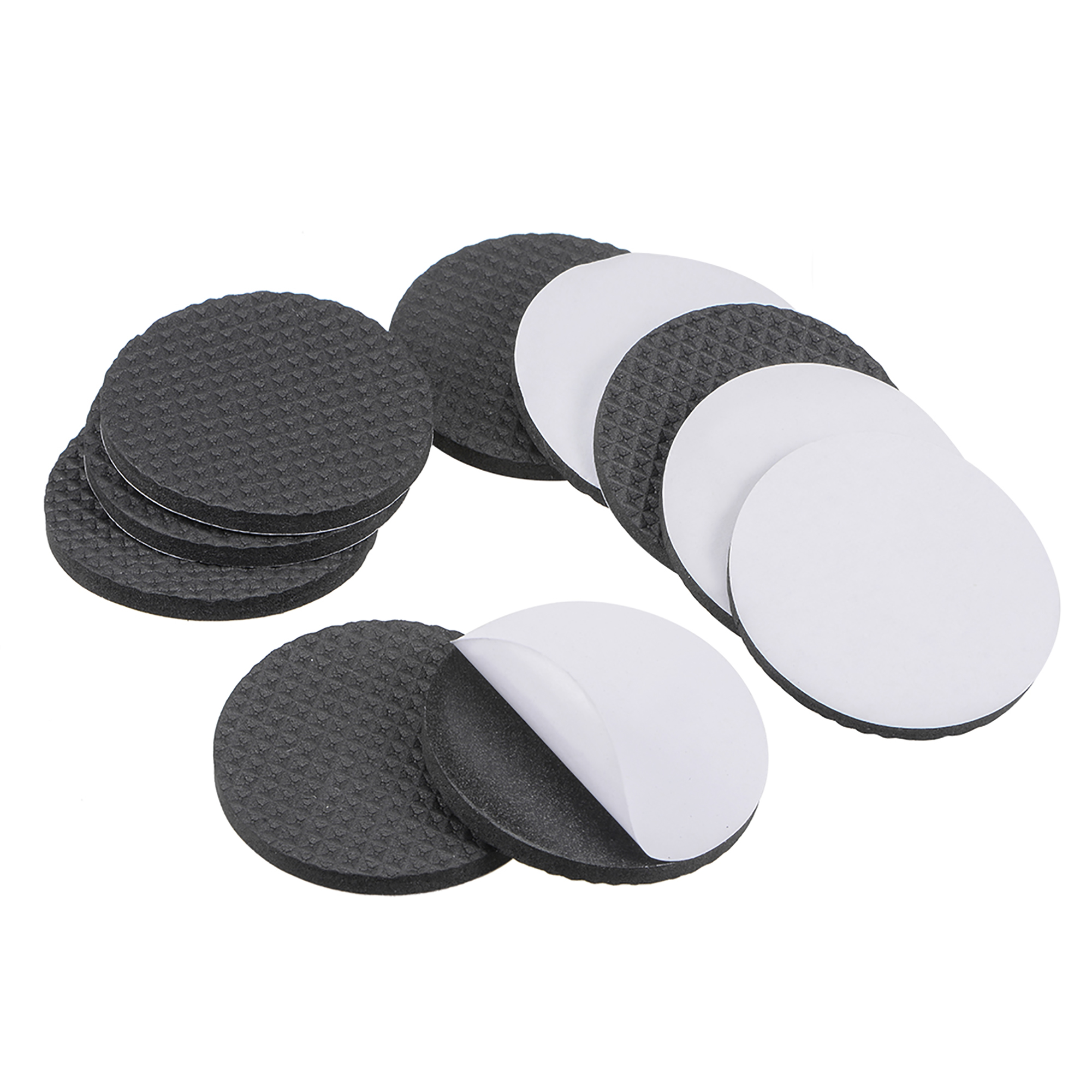 Furniture Pads, Adhesive EVA Pads 50mm Dia 4mm Thick Round Black 10Pcs